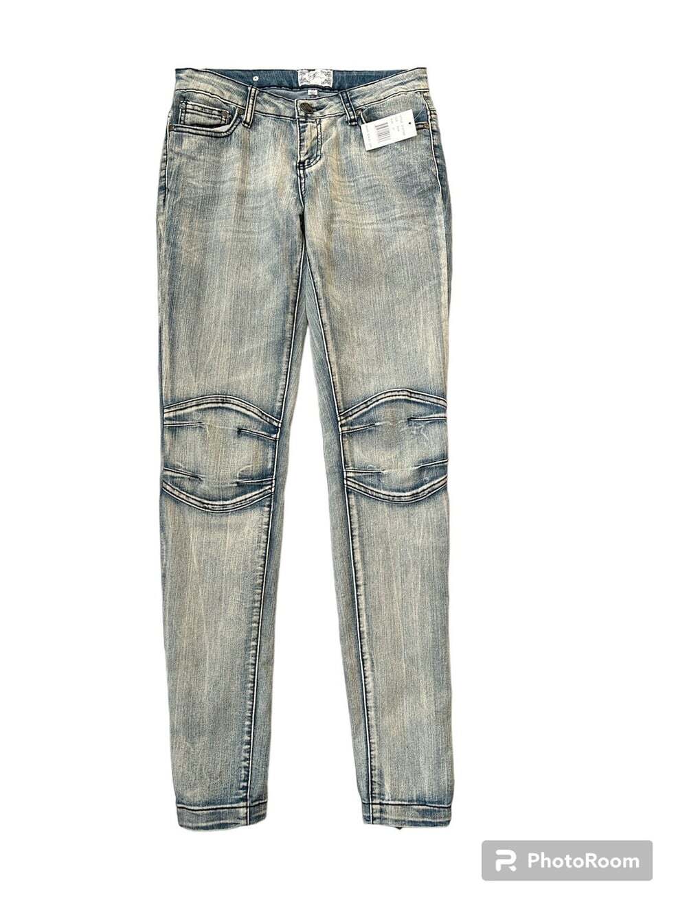 Y2k Sean Jean Paneled Jeans Low Rise Skinny Women's Size 27 Zippered Ankle  NEW